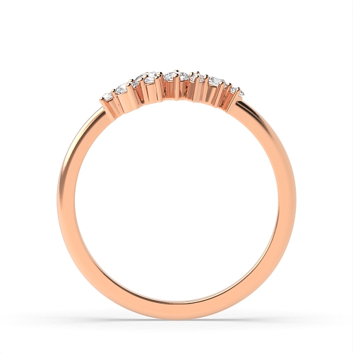 4 Prong Round Rose Gold Cluster style Diamond Rings