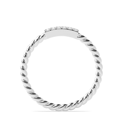 4 Prong Round White Gold Twisted rope Unique Eternity Bands Diamond Rings