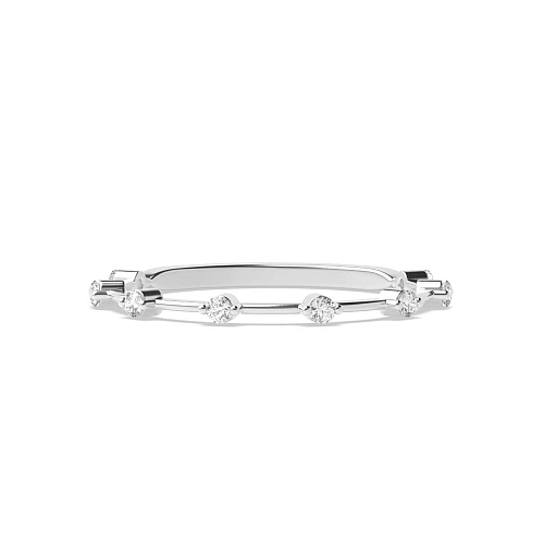 4 Prong Round Minimalist gapped set Diamond Rings