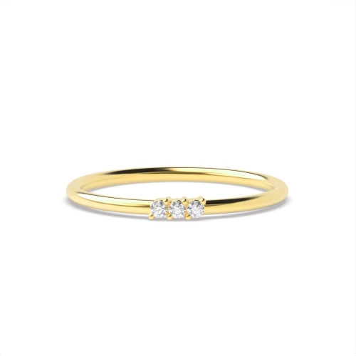 3 Prong Round Yellow Gold Eternity Diamond Ring