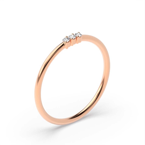 3 Prong Round Rose Gold minimalist Eternity Wedding Band