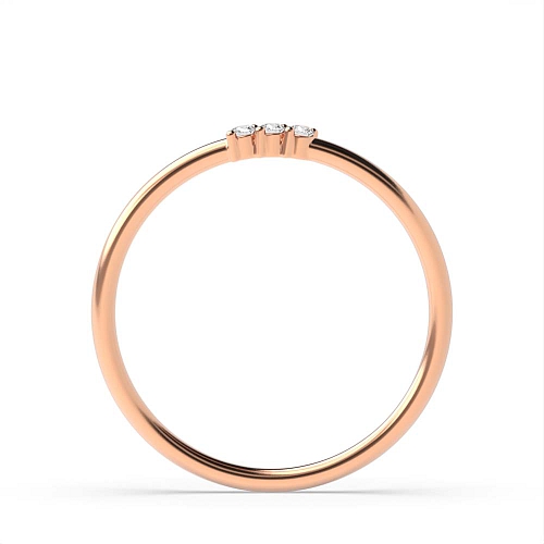 3 Prong Round Rose Gold minimalist Eternity Wedding Band