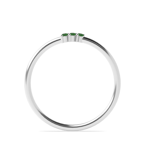 3 Prong Round Minimalist Emerald Diamond Rings