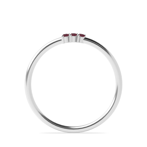 3 Prong Round Minimalist Ruby Diamond Rings