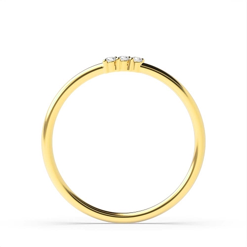 3 Prong Round Yellow Gold Minimalist Diamond Rings