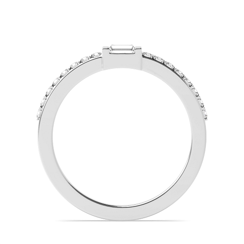Channel Setting Baguette Accented Diamond Rings
