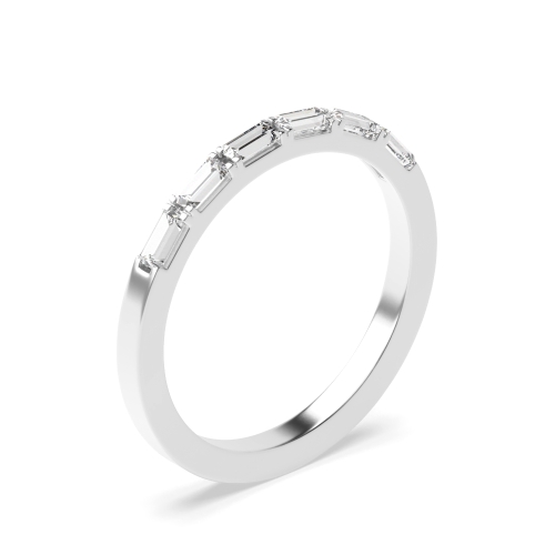 Buy Prong Setting Baguette Diamond Half Eternity Ring - Abelini