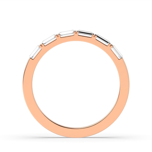 4 Prong Baguette Rose Gold Six stones Eternity Diamond Rings