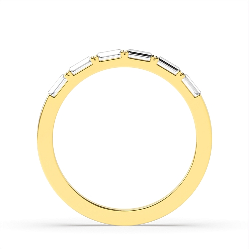 4 Prong Baguette Yellow Gold Six stones Eternity Diamond Rings