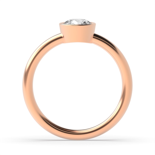 Bezel Setting Round Rose Gold Dazzling Engagement Rings
