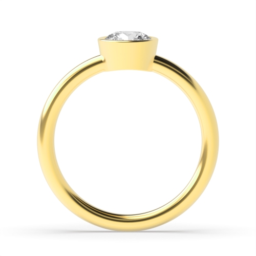 Bezel Setting Round Yellow Gold Dazzling Engagement Rings