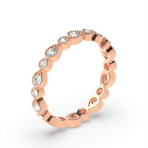 4 Prong Round Rose Gold Radiance radiance Eternity Diamond Rings