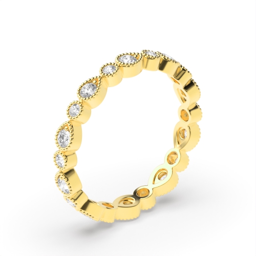 4 Prong Round Yellow Gold Radiance radiance Eternity Diamond Rings