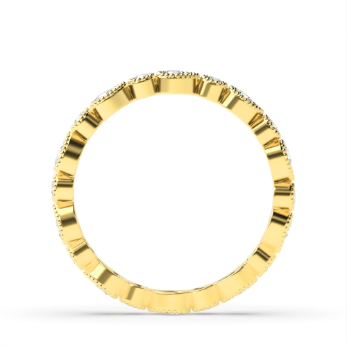 4 Prong Round Yellow Gold Radiance radiance Eternity Diamond Rings