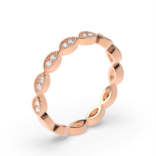 4 Prong Round Rose Gold Ethereal bands Eternity Engagement Rings