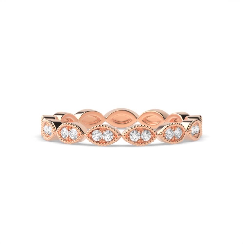 4 Prong Round Rose Gold Ethereal bands Eternity Engagement Rings
