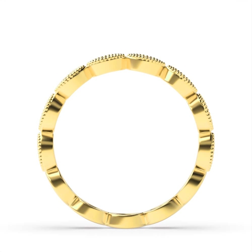 4 Prong Round Yellow Gold Ethereal bands Eternity Engagement Rings