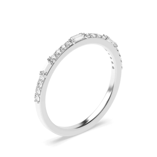 half eternity baguette and round diamond ring