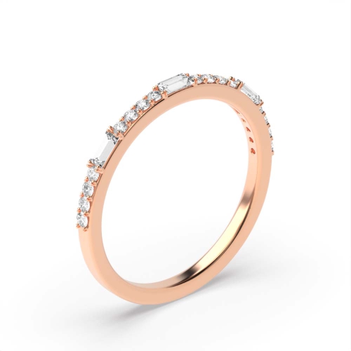 4 Prong Baguette Rose Gold Unsual Eternity Diamond Rings