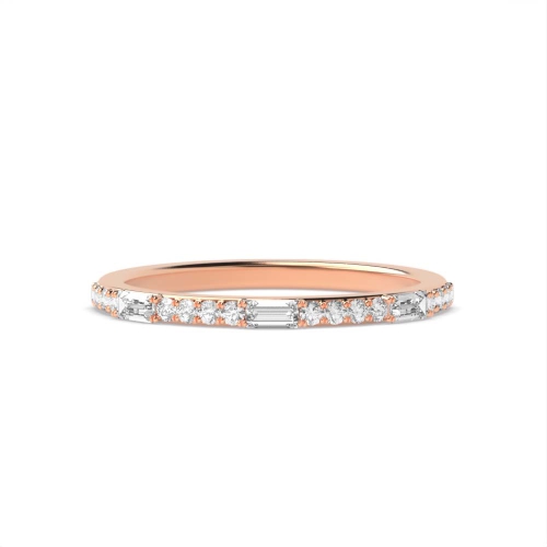 4 Prong Baguette Rose Gold Unsual Eternity Diamond Rings
