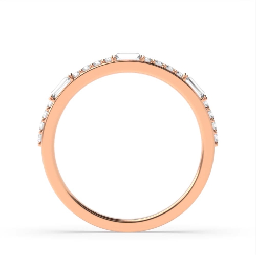 4 Prong Baguette Rose Gold Unsual Eternity Diamond Rings