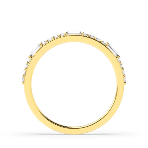 4 Prong Baguette Yellow Gold Unsual Eternity Diamond Rings