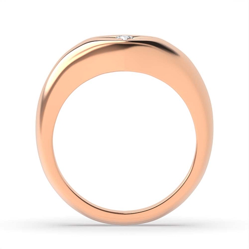 Pave Setting Round Rose Gold Contemporary charm Diamond Rings
