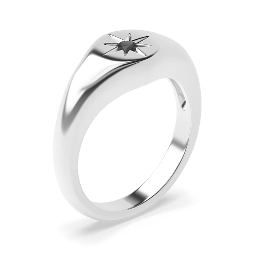 Pave Setting Round Contemporary charm Black Diamond Rings