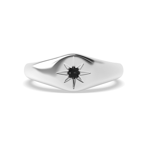 Pave Setting Round Contemporary charm Black Diamond Rings