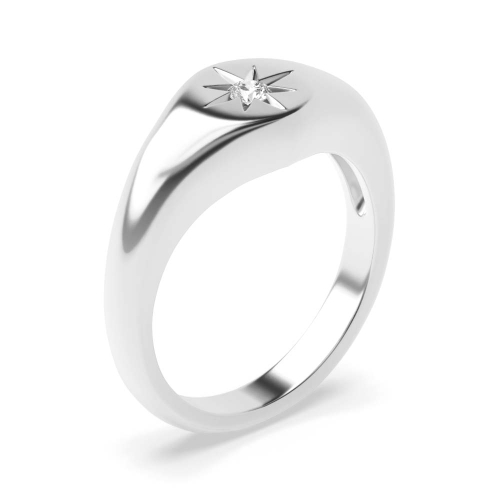 Pave Setting Round contemporary charm Solitaire Diamond Ring