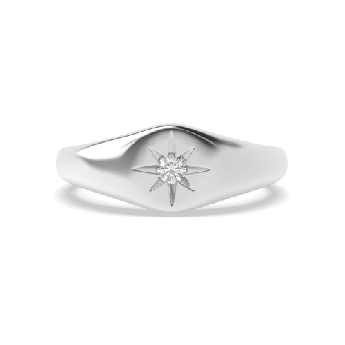 Pave Setting Round contemporary charm Solitaire Diamond Ring