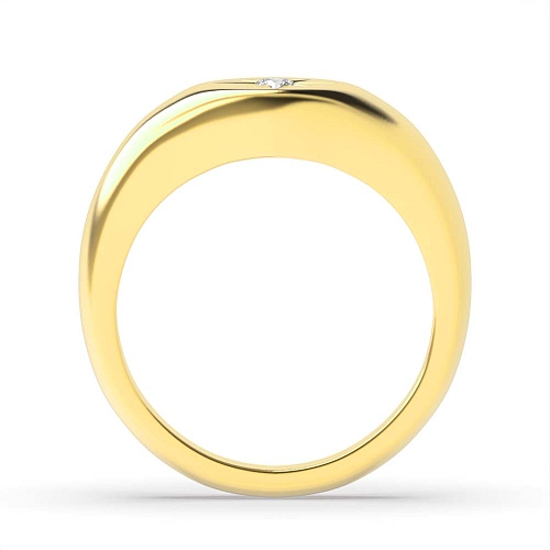 Pave Setting Round Yellow Gold Contemporary charm Diamond Rings