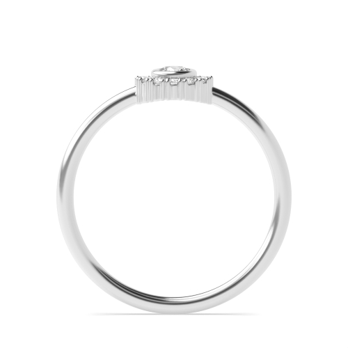 Bezel Setting Round Half moon Moissanite Eternity Diamond Rings
