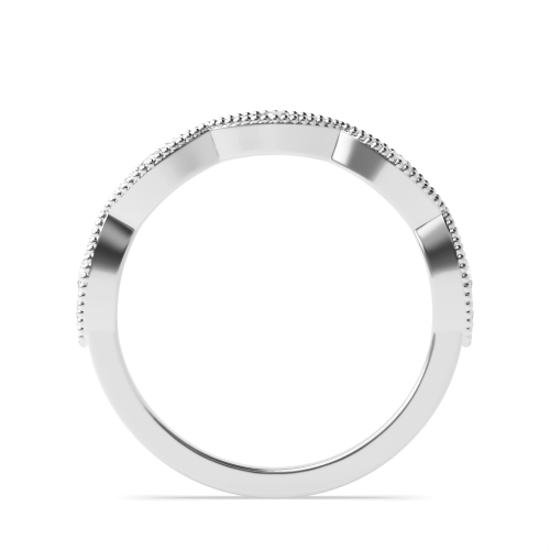 Pave Setting Round Milligrain tri stone Naturally Mined Eternity Diamond Rings