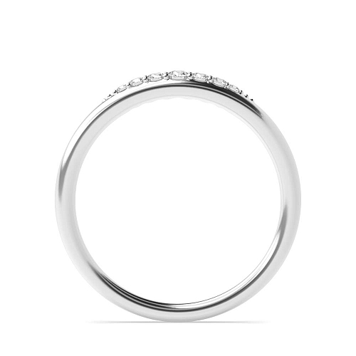 Pave Setting Round White Gold minimalist court profiled Diamond Rings