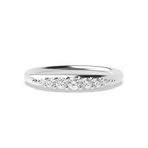 Pave Setting Round Unique Half Eternity Wedding Band