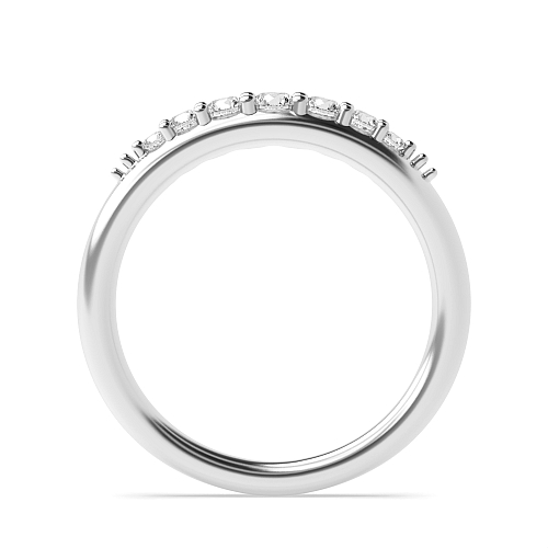 Pave Setting Round unique band Half Eternity Wedding Band