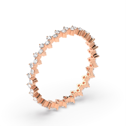 4 Prong Round Rose Gold Infinity whisper Eternity Engagement Rings