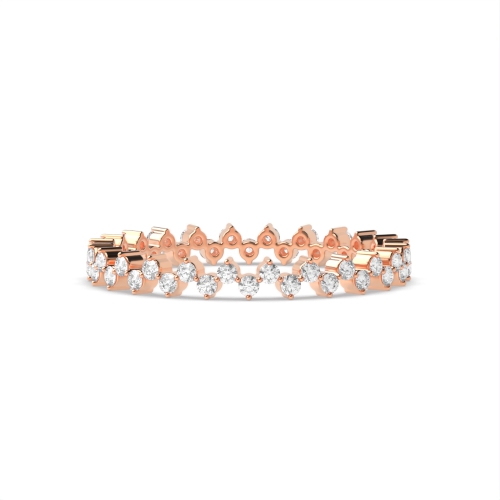 4 Prong Round Rose Gold Infinity whisper Eternity Engagement Rings