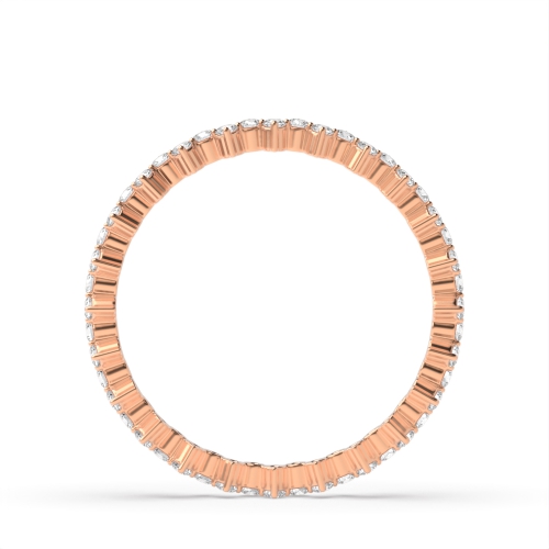 4 Prong Round Rose Gold Infinity whisper Eternity Engagement Rings
