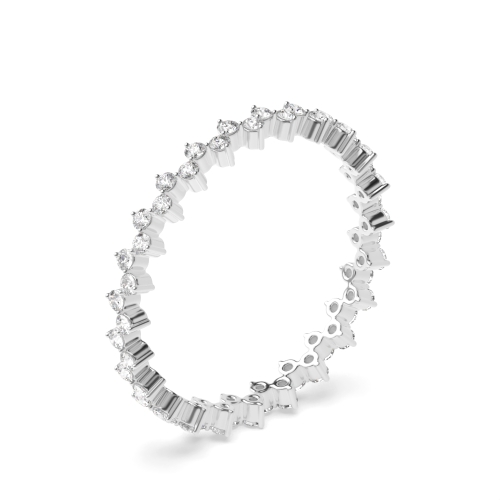 4 Prong Round White Gold Infinity whisper Full Eternity Engagement Rings