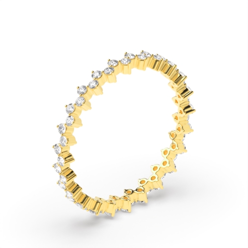 4 Prong Round Yellow Gold Infinity whisper Eternity Engagement Rings
