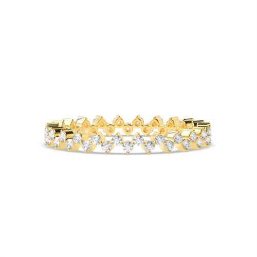 4 Prong Round Yellow Gold Infinity whisper Eternity Engagement Rings