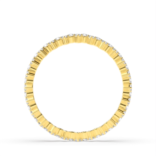 4 Prong Round Yellow Gold Infinity whisper Eternity Engagement Rings