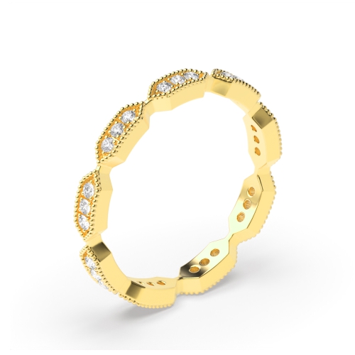 Pave Setting Round Diamond Gold And Platinum Full Eternity Ring (2.00Mm)