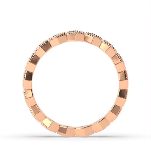 Pave Setting Round Rose Gold Zenith veil Unusual Eternity Diamond Rings