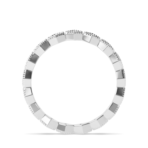 Pave Setting Round White Gold Zenith veil Full Eternity Diamond Rings