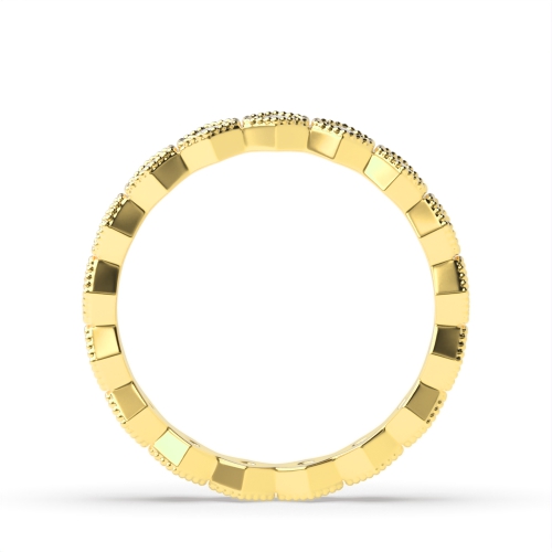 Pave Setting Round Yellow Gold Zenith veil Eternity Diamond Rings