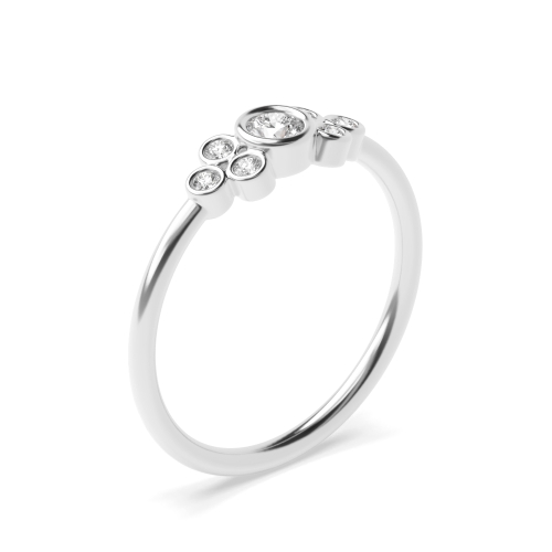 Bezel Setting Round Silver Eternity Diamond Rings