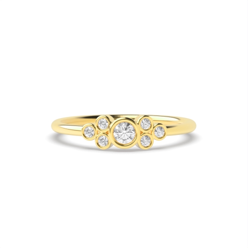 Bezel Setting Round Yellow Gold Eternity Diamond Ring